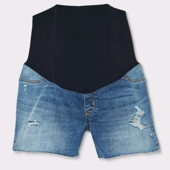 Isabel maternity jean shorts - Picture 1 of 8